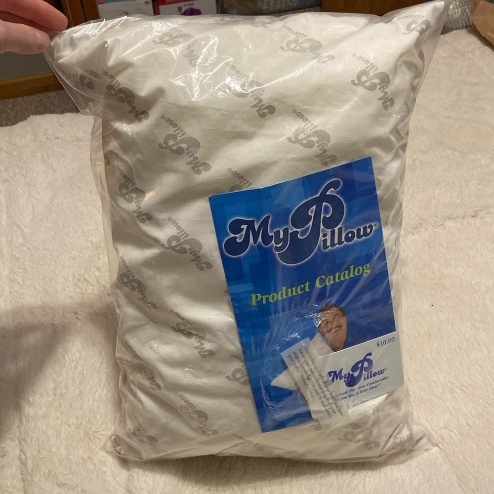 A mini “My Pillow” pillow.